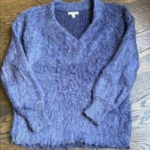 BP Fuzzy Blue V-Neck Sweater